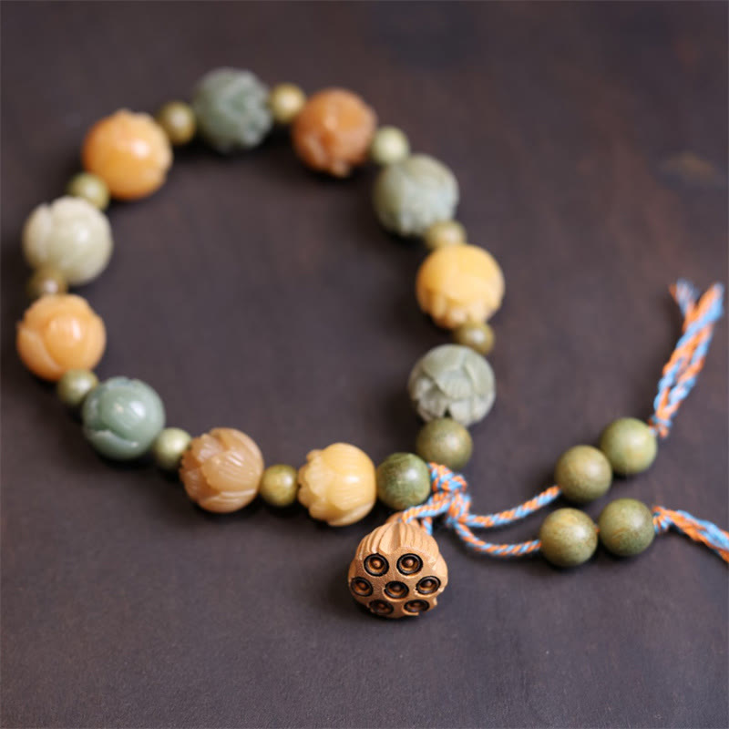 Bodhi Seed Lotus Green Sandalwood Wisdom Harmony Bracelet - Image 4