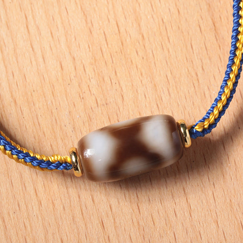 Tibetan Three-eyed Dzi Bead Luck Happiness Bracelet - Image 4