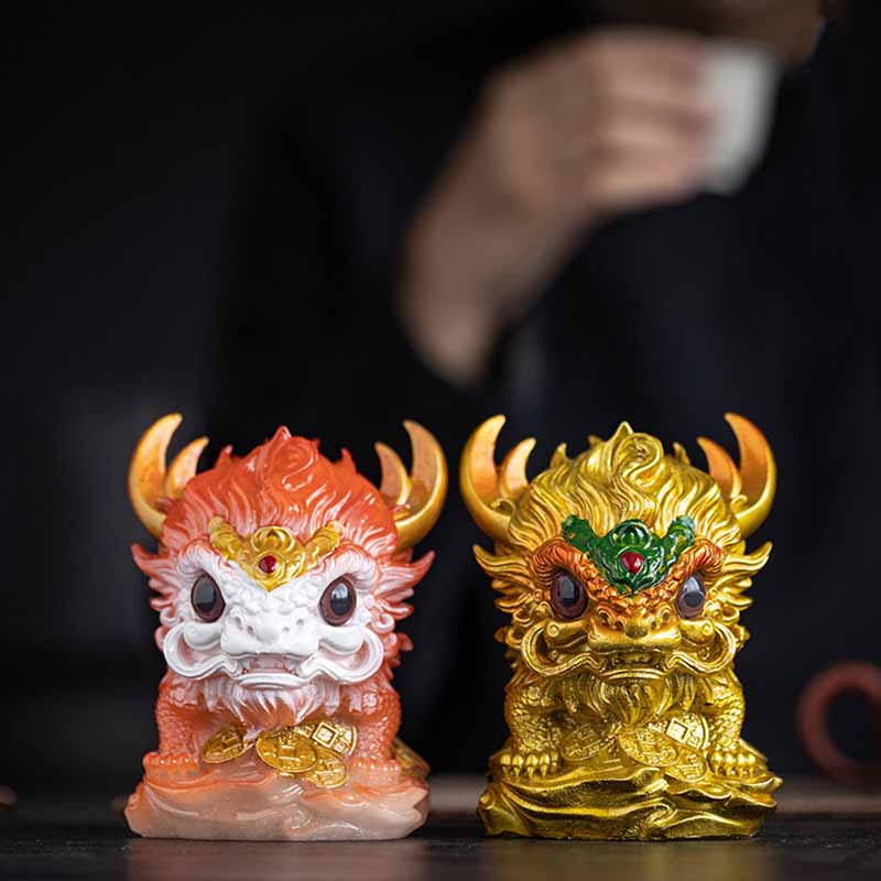 Color Changing Small Kirin Resin Tea Pet Home Figurine Decoration - Image 17