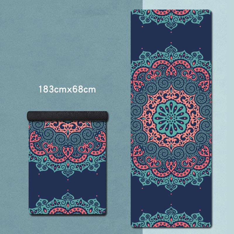 Tibetan Mandala Elephant Lotus Koi Fish Mindful Natural Rubber Yoga Mat Decoration - Image 11