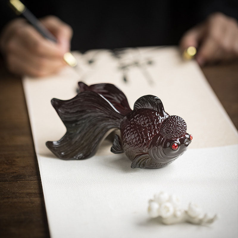 Color Changing Koi Fish Resin Tea Pet Wealth Home Figurine Decoration - Image 4