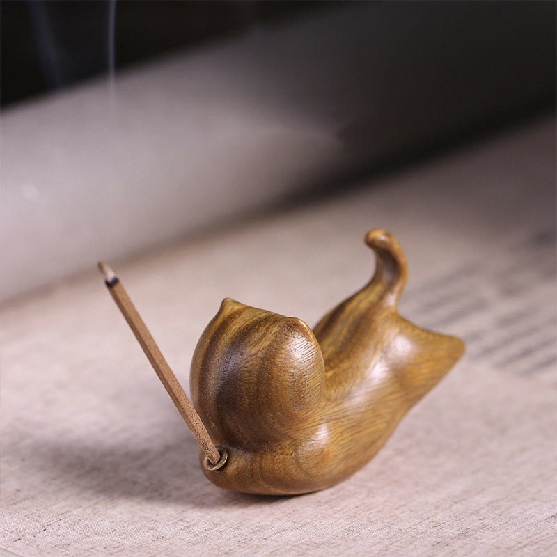 Green Sandalwood Cute Cat Pattern Soothing Stick Incense Burner Decoration