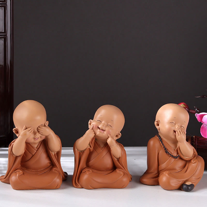 Small Mini Meditation Praying Monk Serenity Resin Home Decoration - Image 12