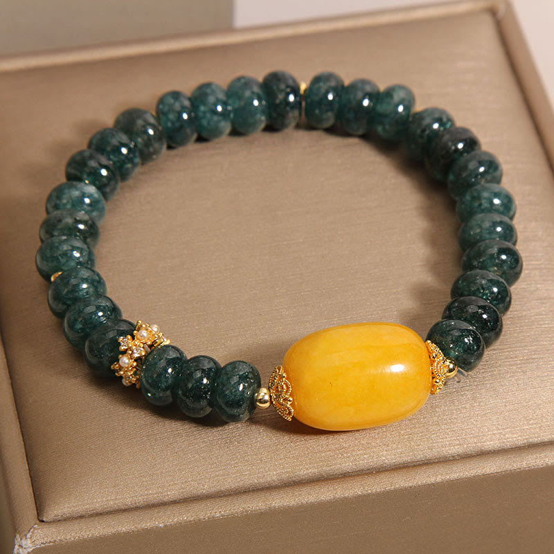 Green Jade Abacus Beads Topaz Luck Bracelet