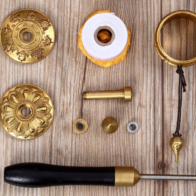 Tibetan Prayer Wheel Six True Words Copper Meditation Decoration - Image 5