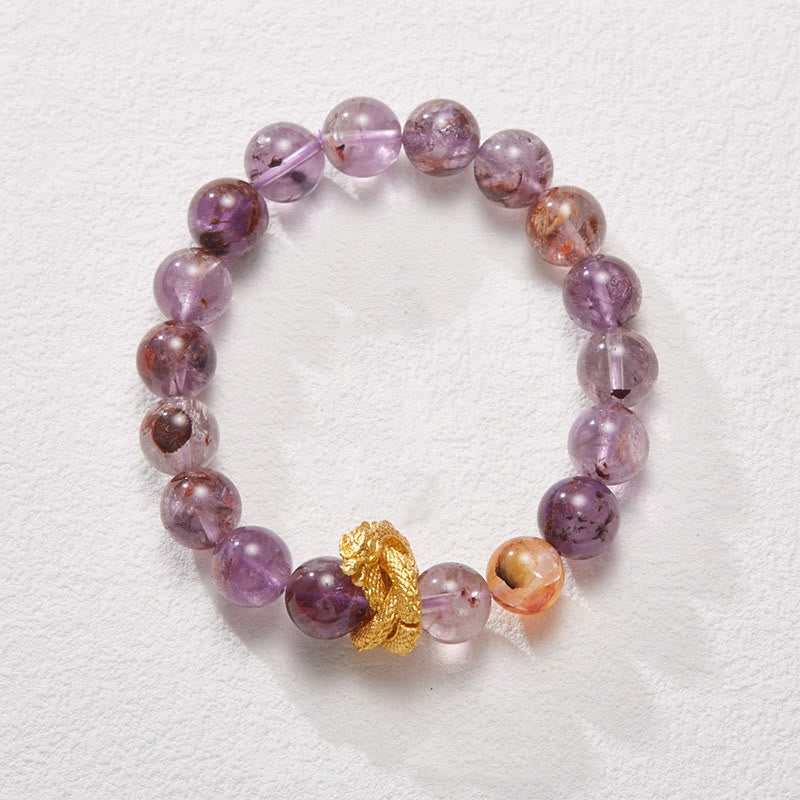Purple Phantom Copper Gold-plated Dragon Wisdom Bracelet