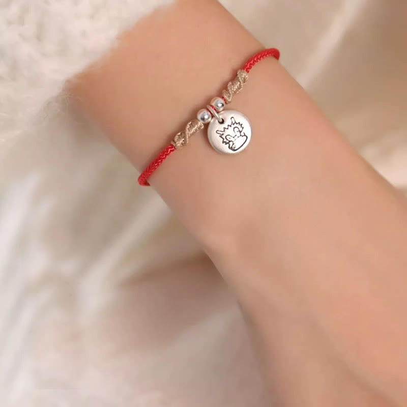 Handmade 999 Sterling Silver Year of the Dragon Cute Chinese Zodiac Luck Braided Bracelet (Extra 30% Off | USE CODE: FS30) - Image 9