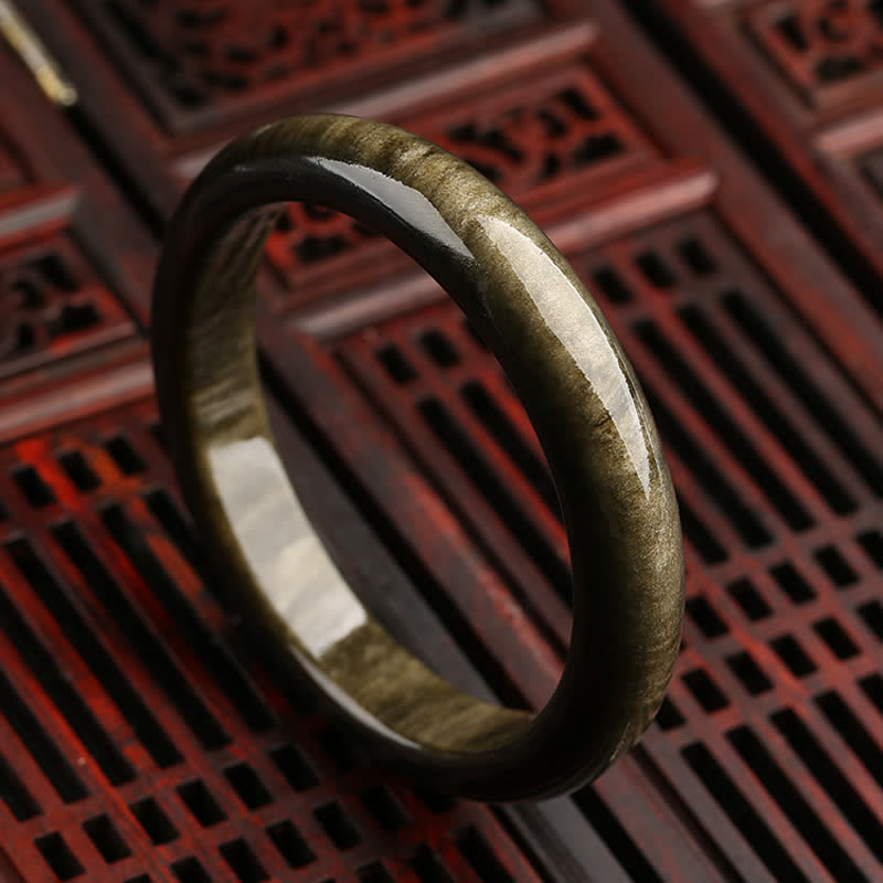 Gold Sheen Obsidian Silver Sheen Obsidian Protection Bracelet Bangle