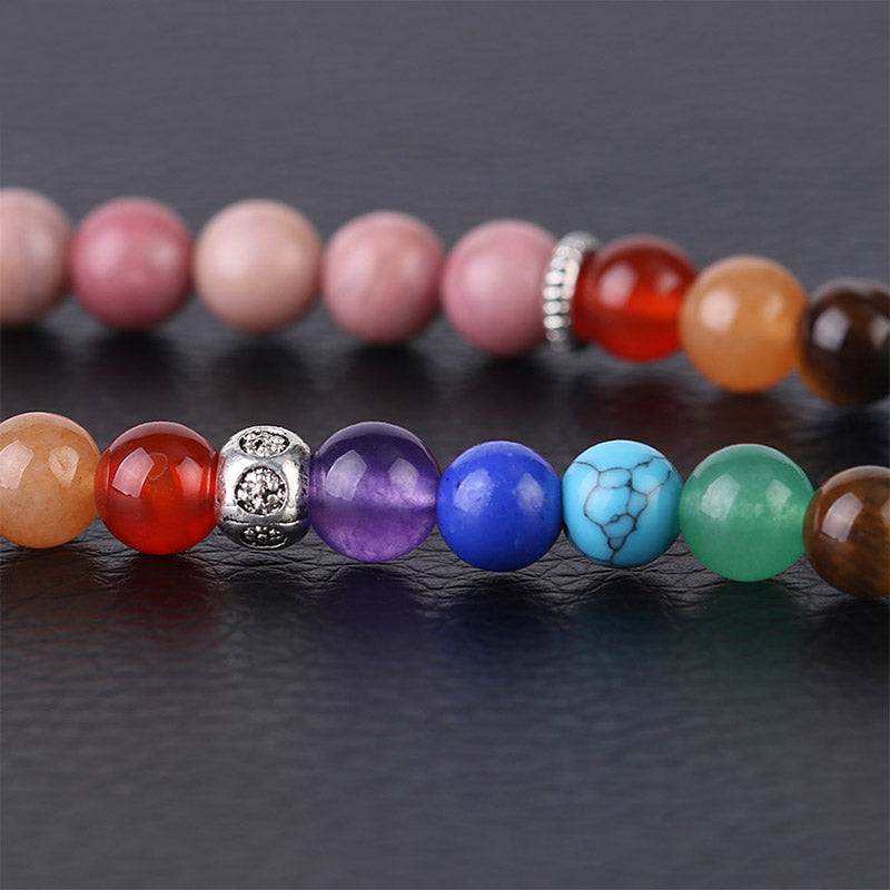 108 Mala Beads Rhodonite Blue Crystal Lazulite Healing Bracelet - Image 5