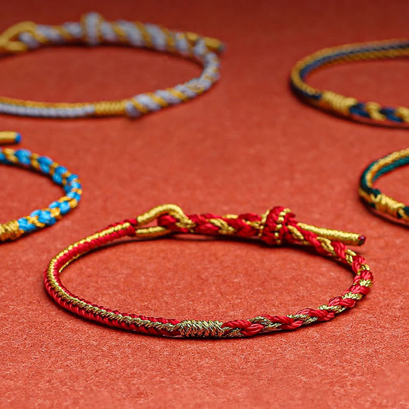 Handmade Chinese Zodiac Rabbit Rooster Rat Horse Dragon Protection Braid String Bracelet - Image 8