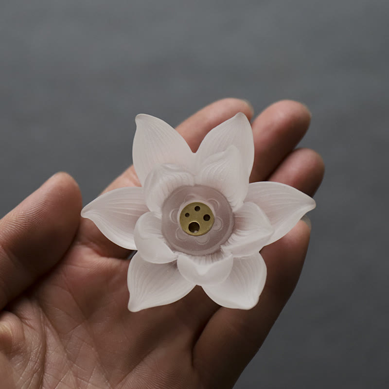 Mini Lotus Liuli Crystal Healing Meditation Stick Incense Burner - Image 7