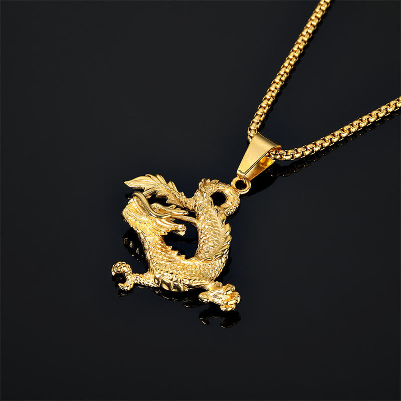 Dancing Dragon Pattern Luck Necklace Pendant - Image 4