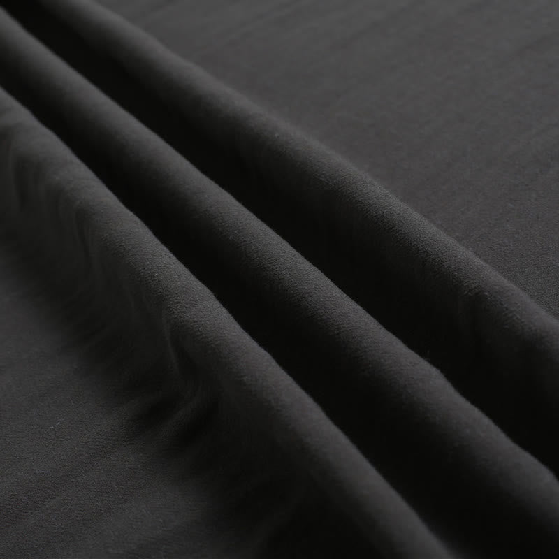 Men's Solid Color Round Neck Short Sleeve Cotton Linen Shirt - Image 11