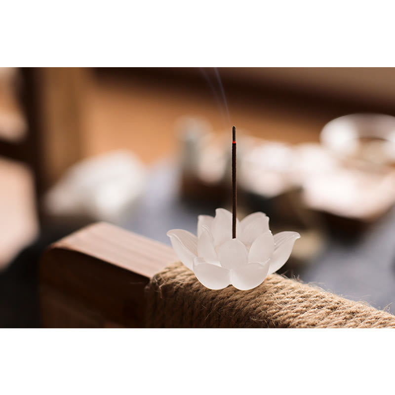 Mini Lotus Liuli Crystal Healing Meditation Stick Incense Burner - Image 16