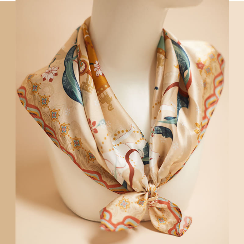 Dunhuang Riyue Mountain 100% Mulberry Silk Scarf Dunhuang Shawl - Image 14