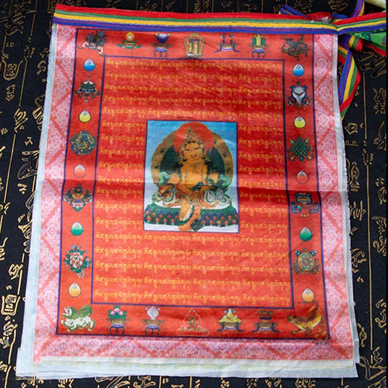 Tibetan 5 Colors Windhorse Buddha Tara Scriptures Healing Auspicious Outdoor Prayer Flag - Image 10