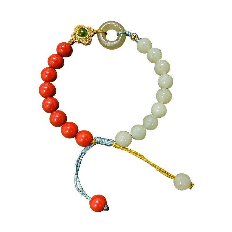Natural Cinnabar Jade Blessing Bracelet - Image 6