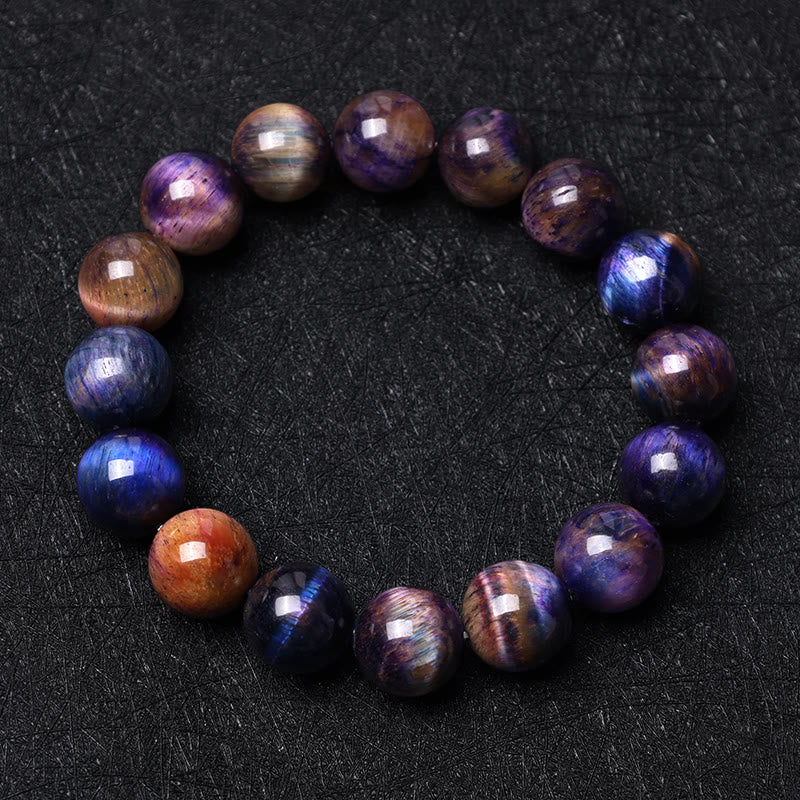 Natural Purple Tiger Eye Protection Strength Bracelet