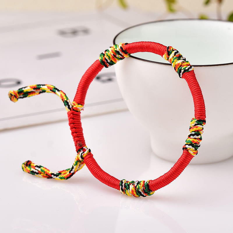 Tibetan Handmade Colorful King Kong Knot Lucky Protection Braid String Bracelet