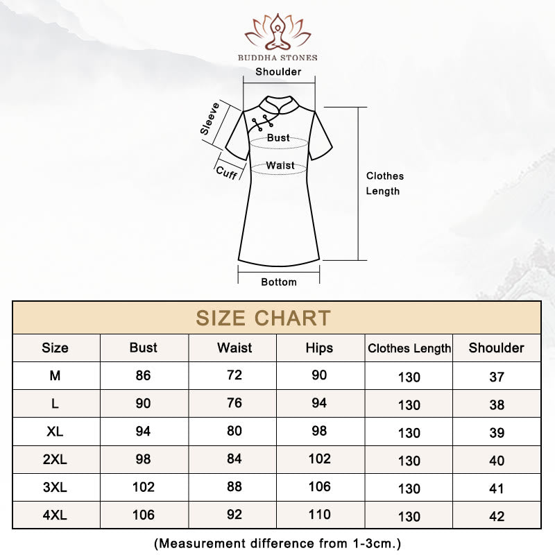 Vintage Pink Flowers Print Cheongsam Dress Women's Qipao Dress - Image 12