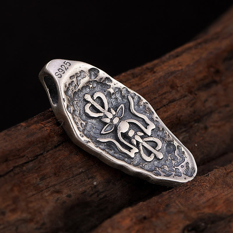 Tibetan 925 Sterling Silver Om Mani Padme Hum Dorje Vajra Engraved Strength Necklace Pendant - Image 9