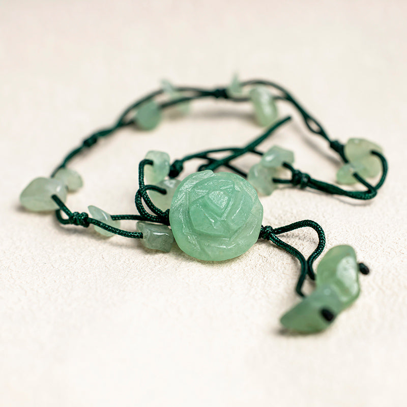 Amethyst Pink Crystal Green Aventurine Rose Inner Peace Healing Anklet - Image 20