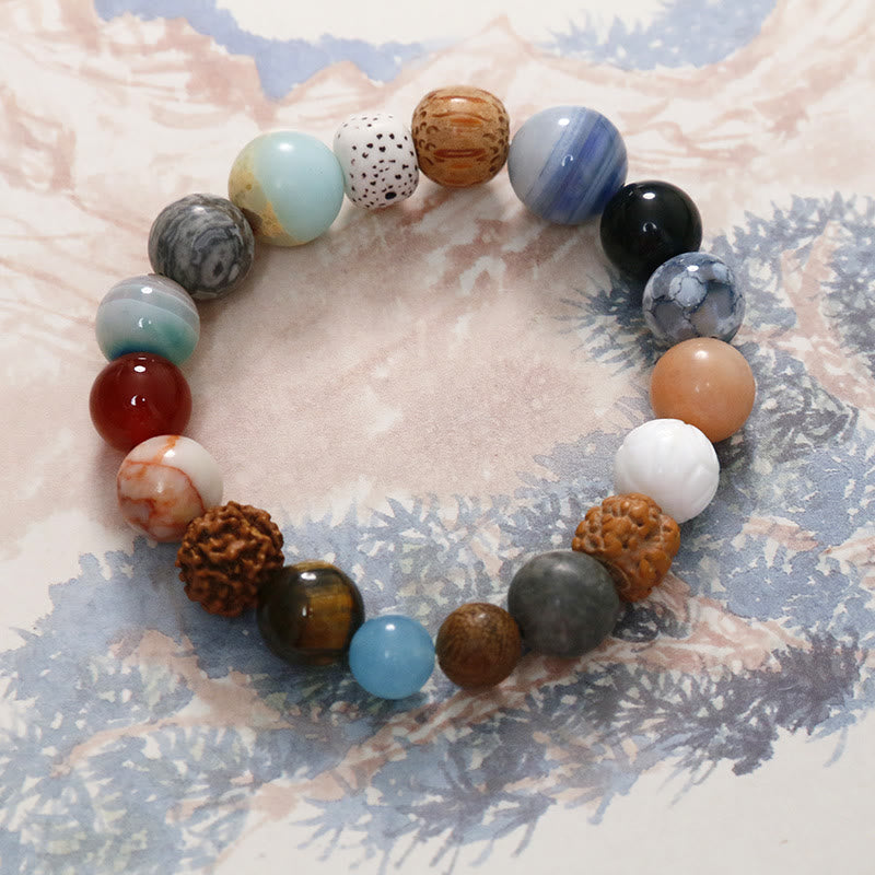Natural Bodhi Seed Crystal Stone Agate Keep Away Evil Spirits Bracelet - Image 4