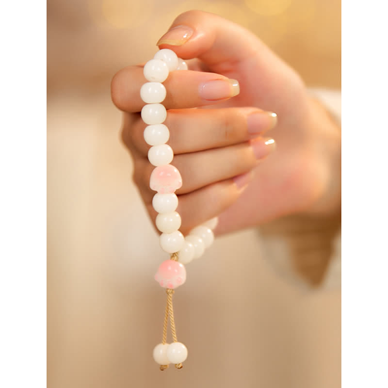 Natural Bodhi Seed Lovely Paw Lucky Cat Paw Peace Bracelet - Image 5