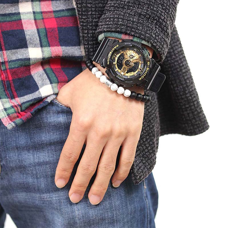 12 Constellations of the Zodiac Natural Frosted Stone White Turquoise Bead Fortune Bracelet - Image 17