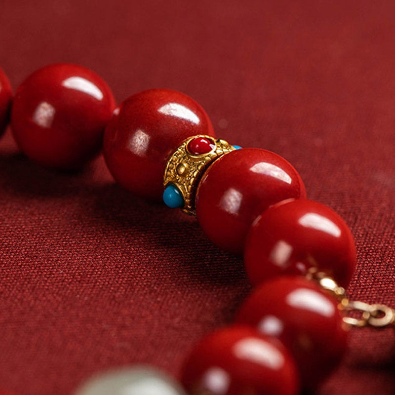 Cinnabar Jade Healing Protection Charm Bracelet - Image 9