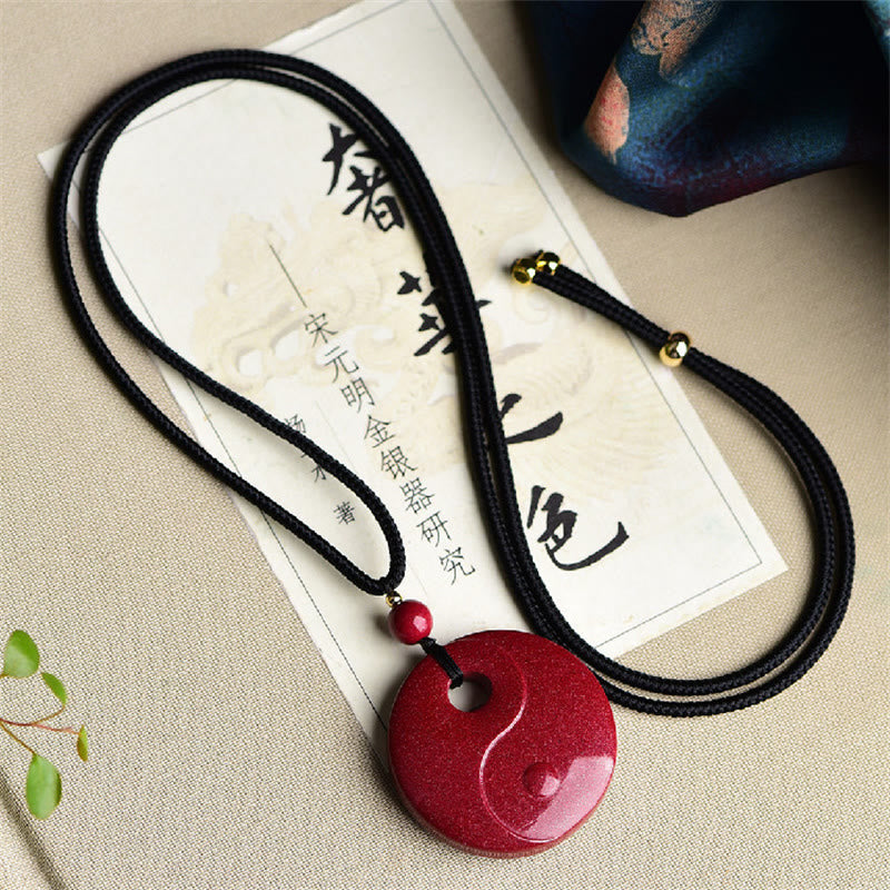 Laughing Buddha Yin Yang Chinese Zodiac Gourd Natural Cinnabar Blessing Necklace Pendant - Image 11