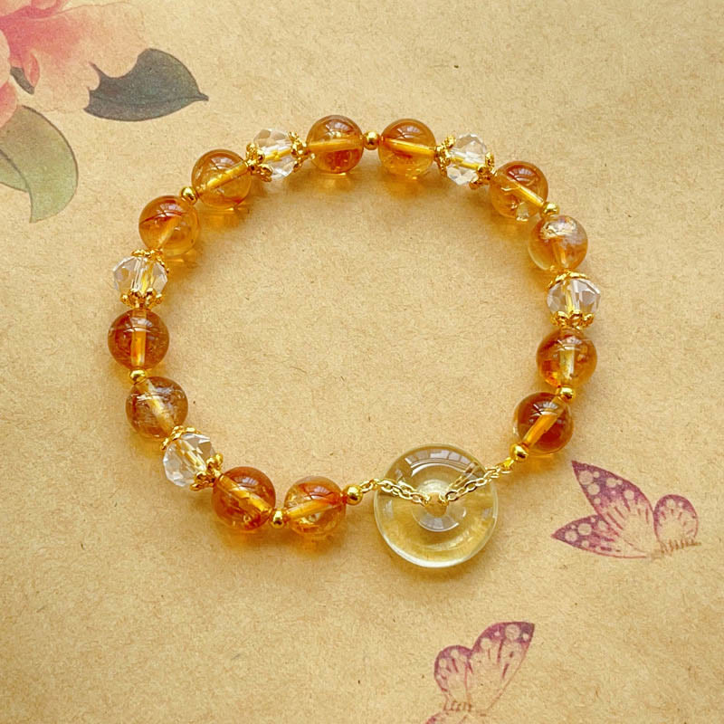 Peace Buckle Citrine Crystal Prosperity Bracelet
