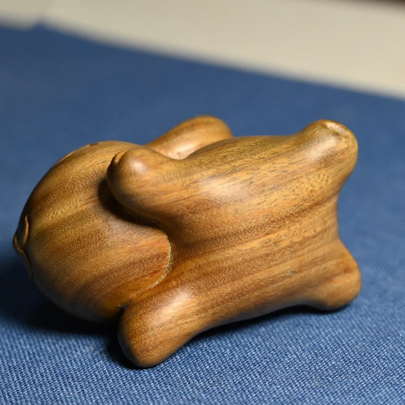 Green Sandalwood Small Mini Cute Rabbit Bunny Peace Decorations - Image 9