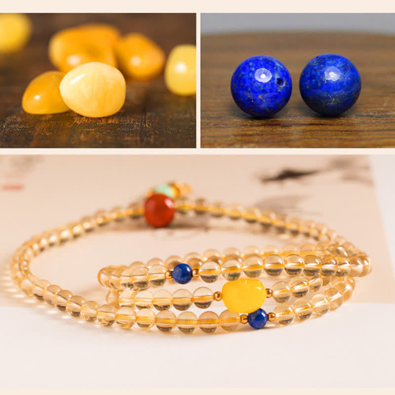 925 Sterling Silver 108 Mala Beads Natural Citrine Red Agate Amber Pleasure Charm Bracelet - Image 13