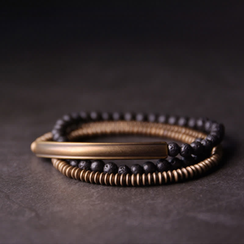 Vintage Lava Rock Copper Support Bracelet - Image 7