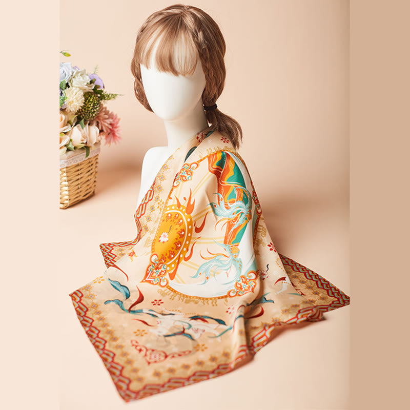 Dunhuang Riyue Mountain 100% Mulberry Silk Scarf Dunhuang Shawl - Image 11