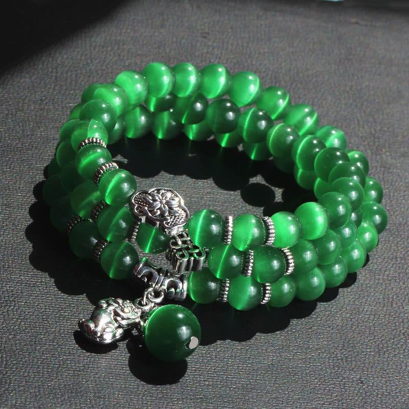 Cat Eye PiXiu Support Triple Wrap Bracelet - Image 11