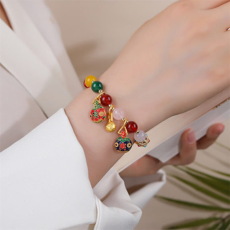 Gold Swallowing Beast Family Various Agate Crystal Success Bracelet - Image 7