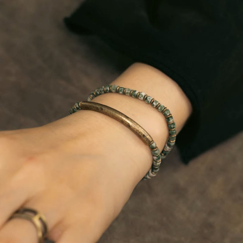 Sodalite Picture Jasper Green Point Stone Harmony Wisdom Bracelet - Image 10