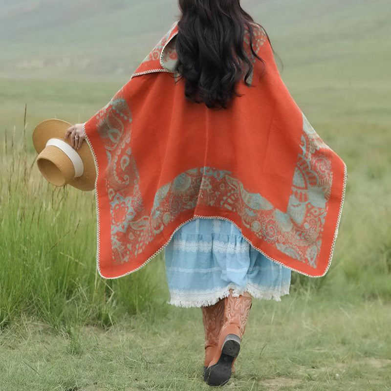 Tibetan Shawl Simple Pattern Winter Cozy Travel Scarf Wrap - Image 17