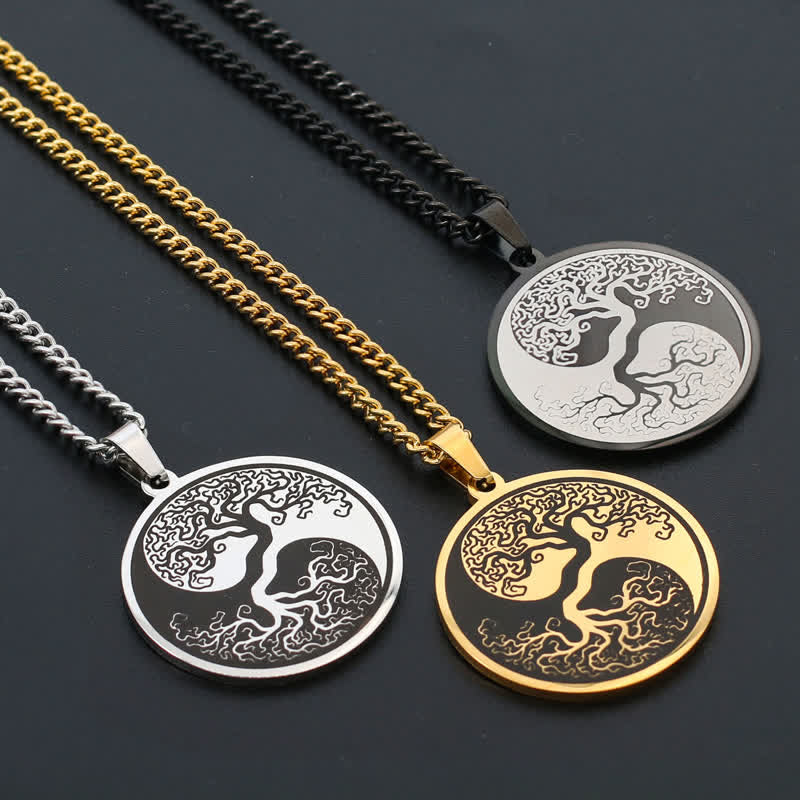 The Tree of Life Titanium Steel Connection Necklace Pendant - Image 9