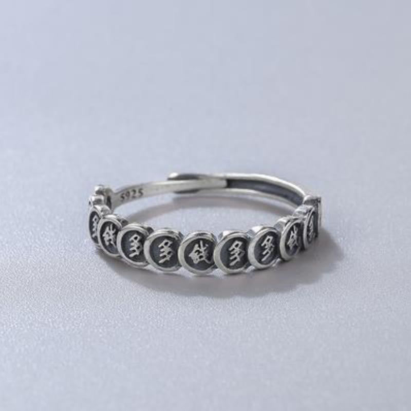 Vintage Copper Coin Design Luck Adjustable Ring - Image 13