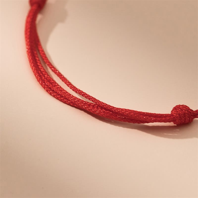 Handmade 999 Sterling Silver Year of the Dragon Luck Red Bracelet - Image 4