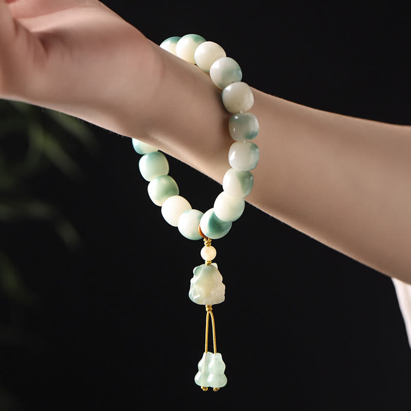 Gradient Bodhi Seed Nine Tailed Fox Cat Paw Claw Pine Cone Peace Bracelet - Image 3