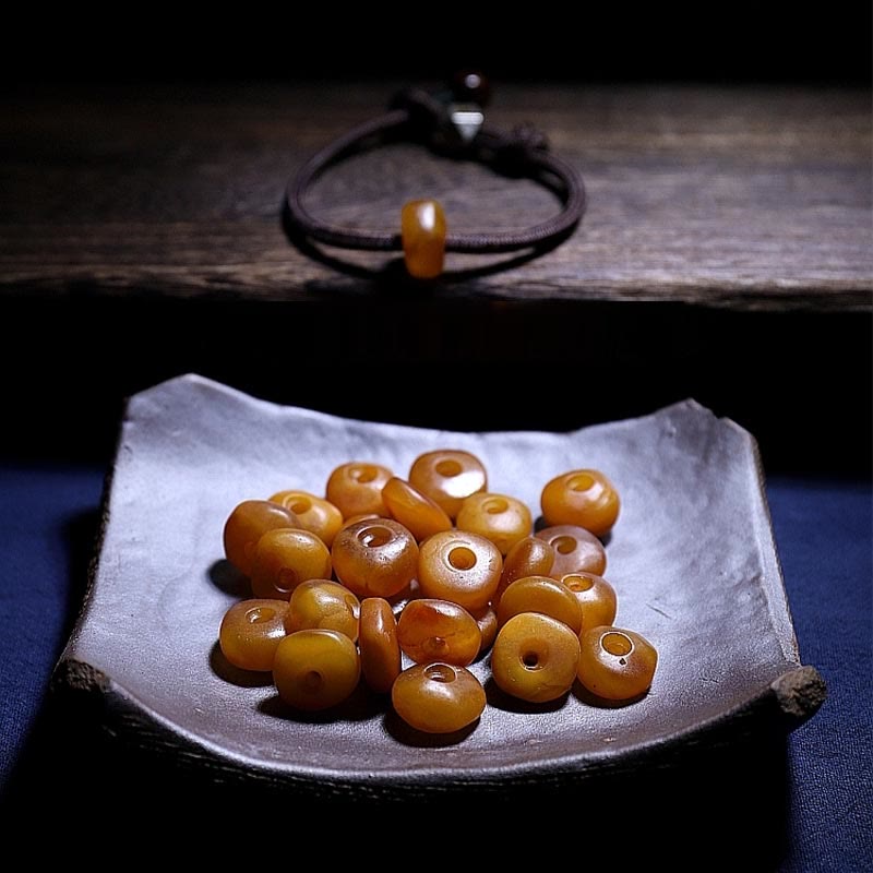 925 Sterling Silver Chinese Zodiac Natal Buddha Natural Amber Clear Anxiety Bracelet - Image 7