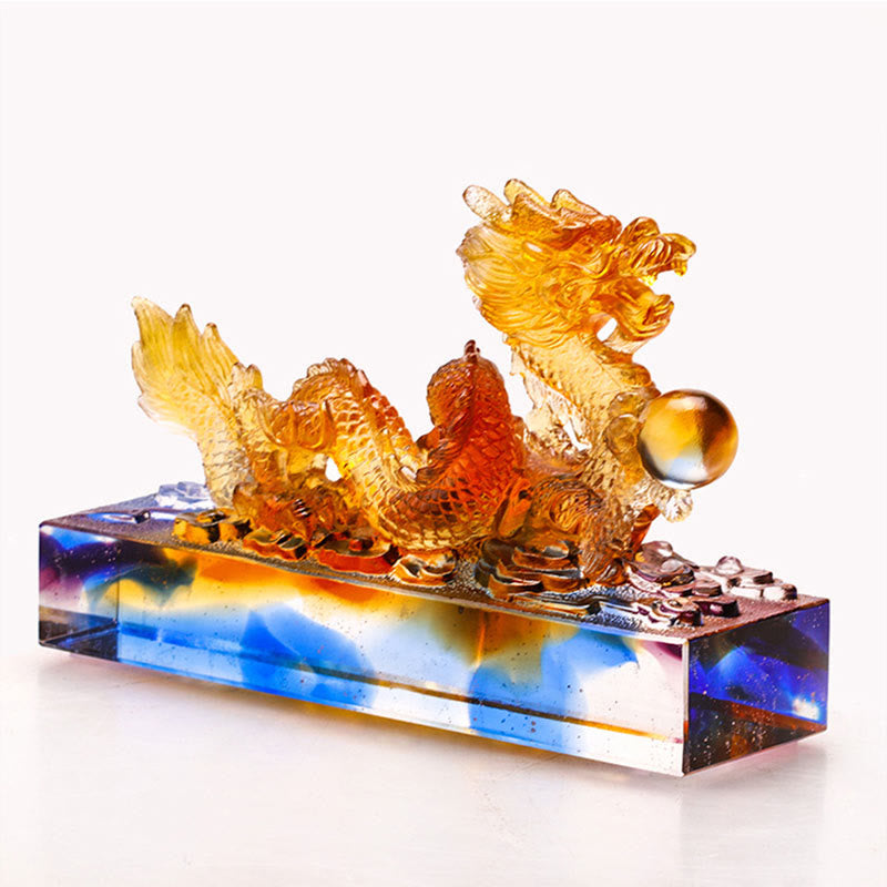 Handmade Multicolored Dragon Liuli Crystal Art Piece Protection Home Office Decoration - Image 4