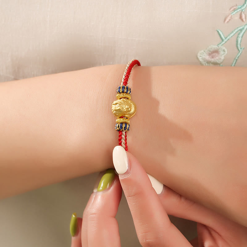 925 Sterling Silver Baby Dragon Luck Strength Handmade Braided Bracelet - Image 6