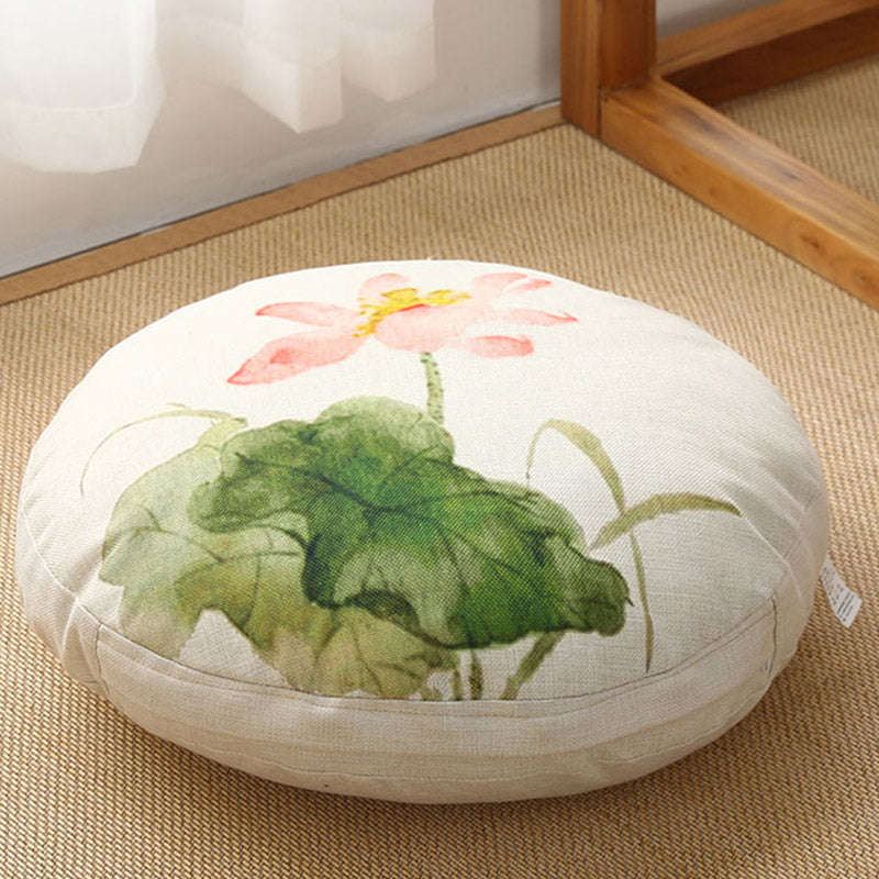 Lotus Simple Pattern Linen Meditation Seat Cushion Home Living Room Decoration - Image 32