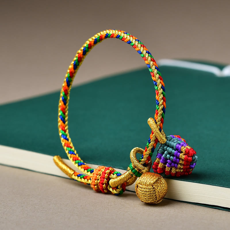 Colorful Rope Luck Handmade Zongzi Golden Ball Charm Bracelet - Image 14