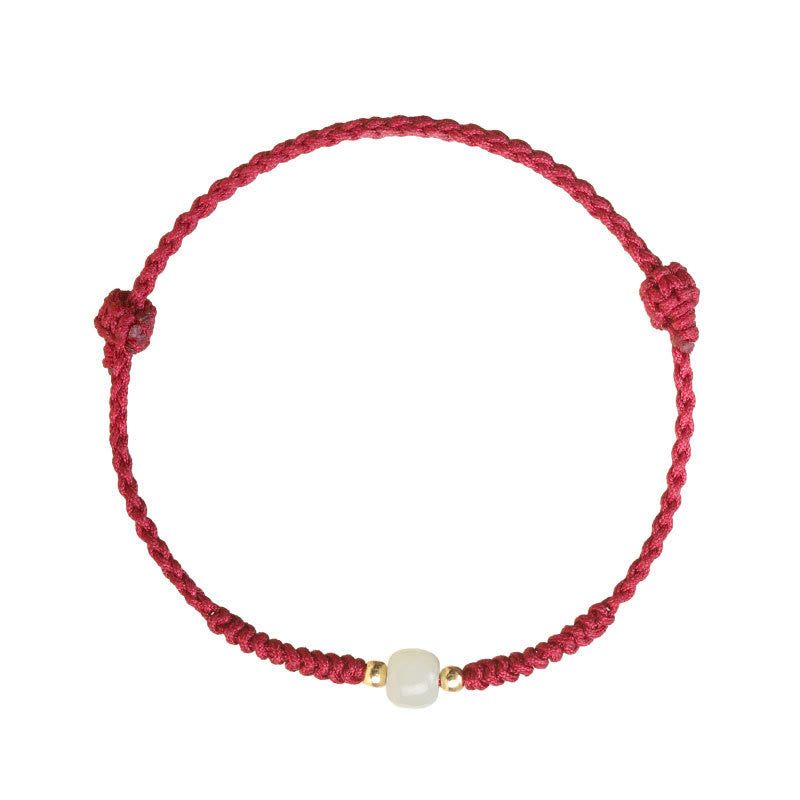 Handcrafted Jade Lucky Bead Abundance Braided Bracelet - Image 4